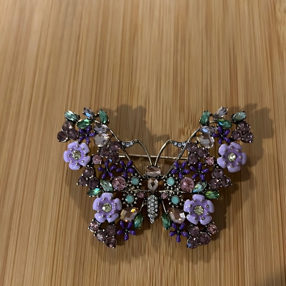 Gemstone Butterfly Brooch